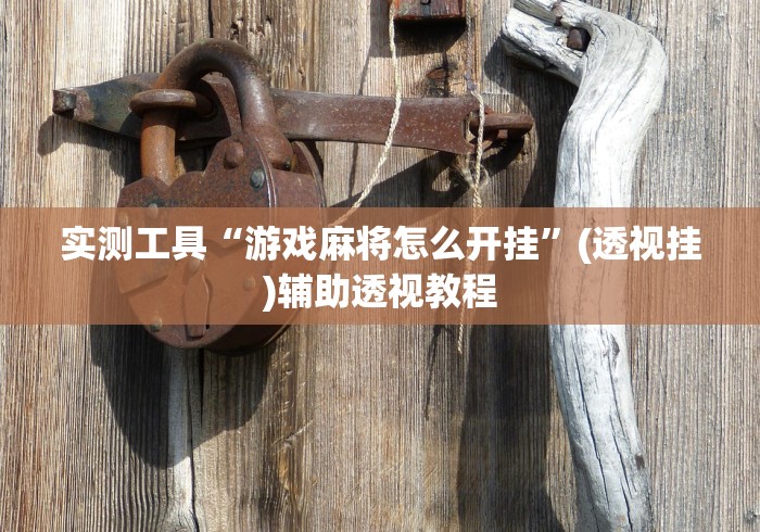 实测工具“游戏麻将怎么开挂”(透视挂)辅助透视教程