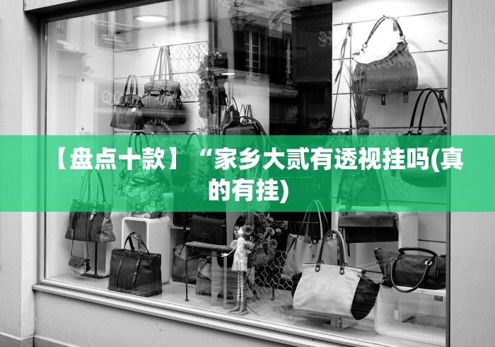 【盘点十款】“家乡大贰有透视挂吗(真的有挂)