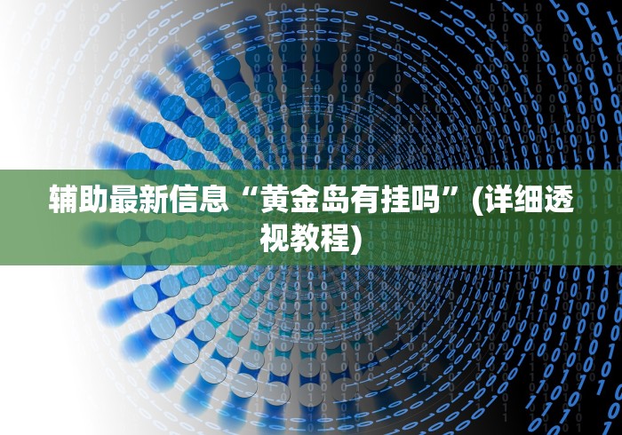 辅助最新信息“黄金岛有挂吗”(详细透视教程)