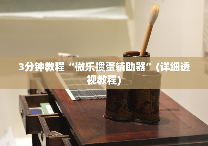 3分钟教程“微乐掼蛋辅助器”(详细透视教程)