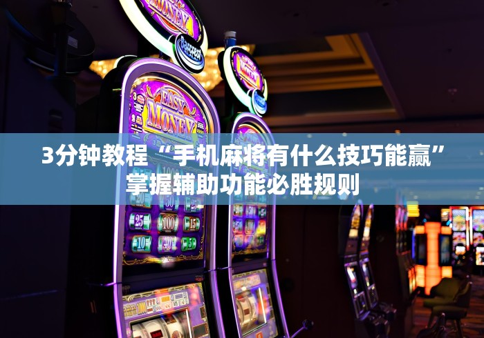3分钟教程“手机麻将有什么技巧能赢”掌握辅助功能必胜规则