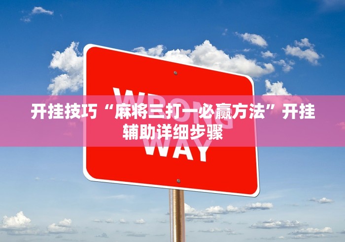 开挂技巧“麻将三打一必赢方法”开挂辅助详细步骤